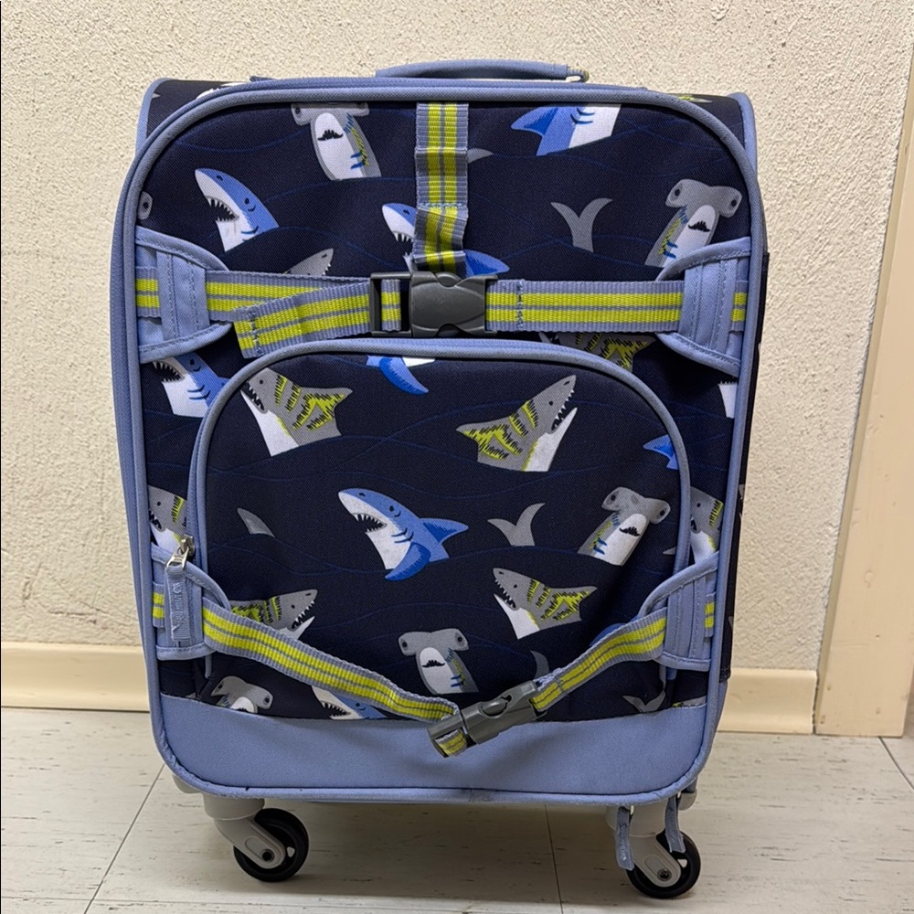 Shark Print Kids Rolling Suitcase